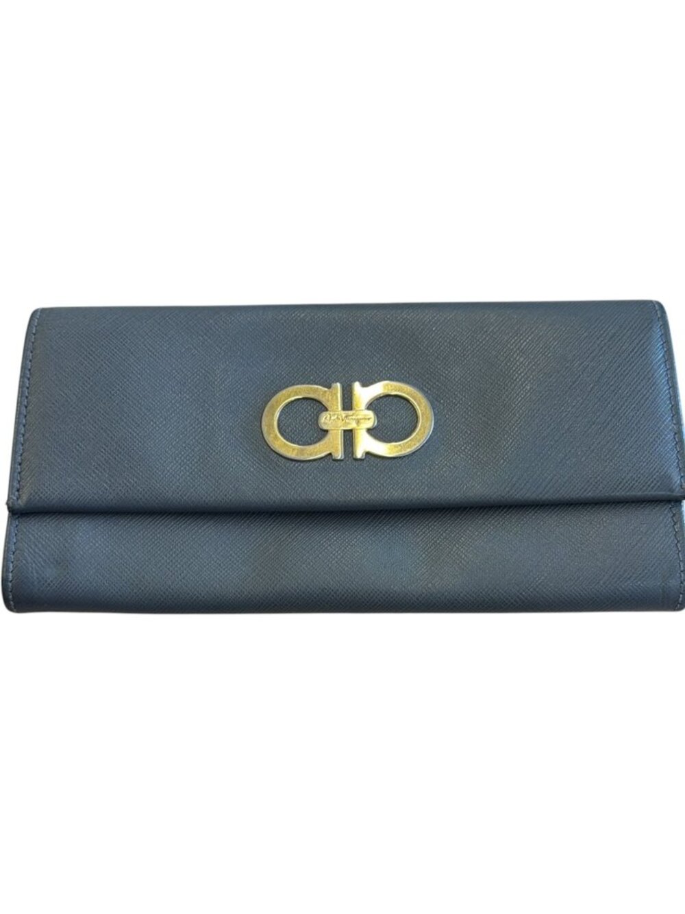 601141CR C1 Salvatore Ferragamo Wallet Long Gray Leather